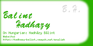 balint hadhazy business card